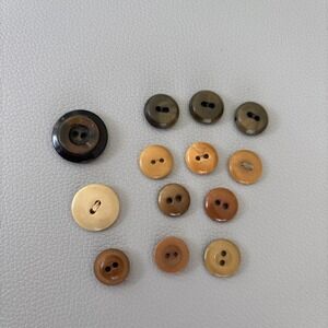 Vintage Brown Bakelite & Casein Buttons 1930s-40s • Butterscotch + Caramel Lot